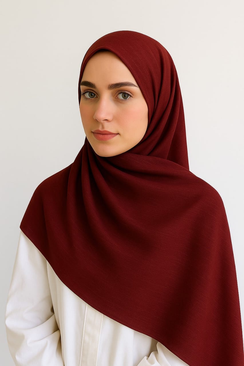 Turkish Lawn Hijab – Burgund
