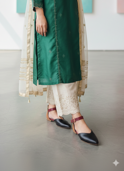 Black Ivory Royale Moon Walks Flats