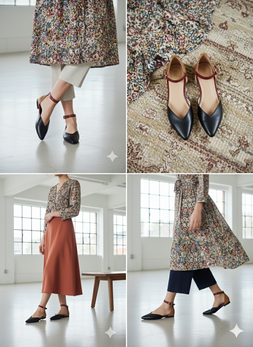 Black Ivory Royale Moon Walks Flats