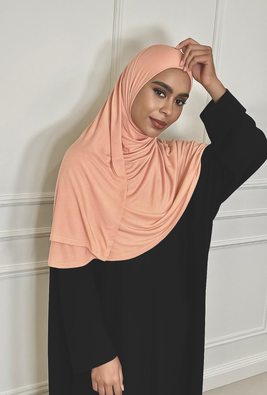 Dusty Peach Jersey Hijab