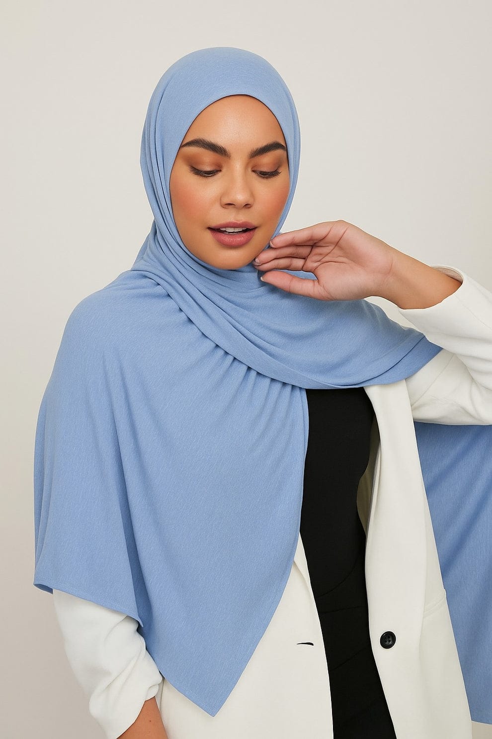 Ice Blue Jersy Hijab