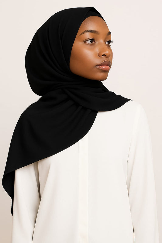 Plain Satin Silk-Black