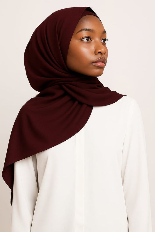 Plain Satin Silk-Burgundy