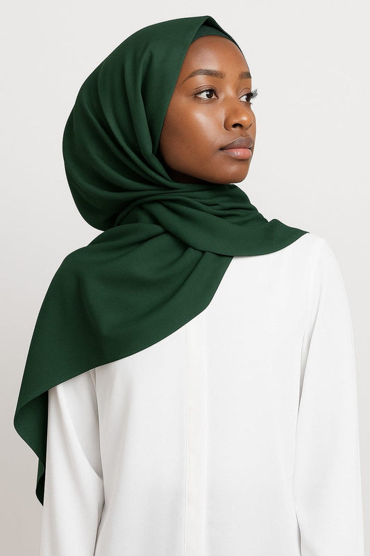 Plain Satin Silk-Dark Green
