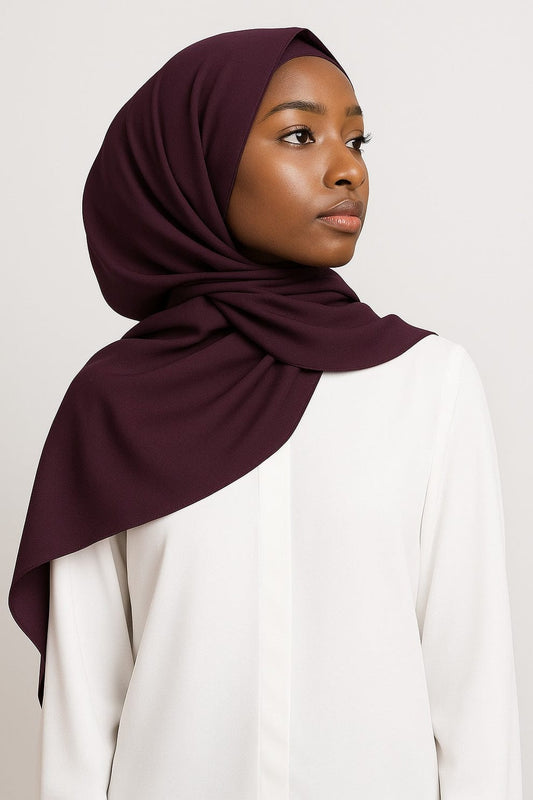 Plain Satin Silk-Dark Plum