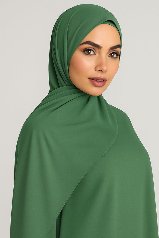 Premium Georgette Chiffon Hijab – Dusty Green