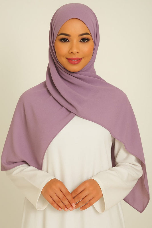 Premium Georgette Chiffon Hijab – Lilac