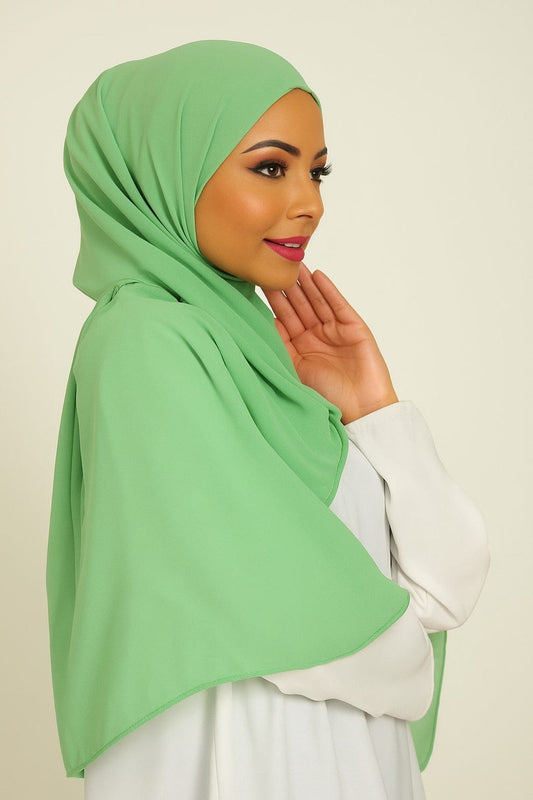 Premium Georgette Chiffon Hijab – Mint Green