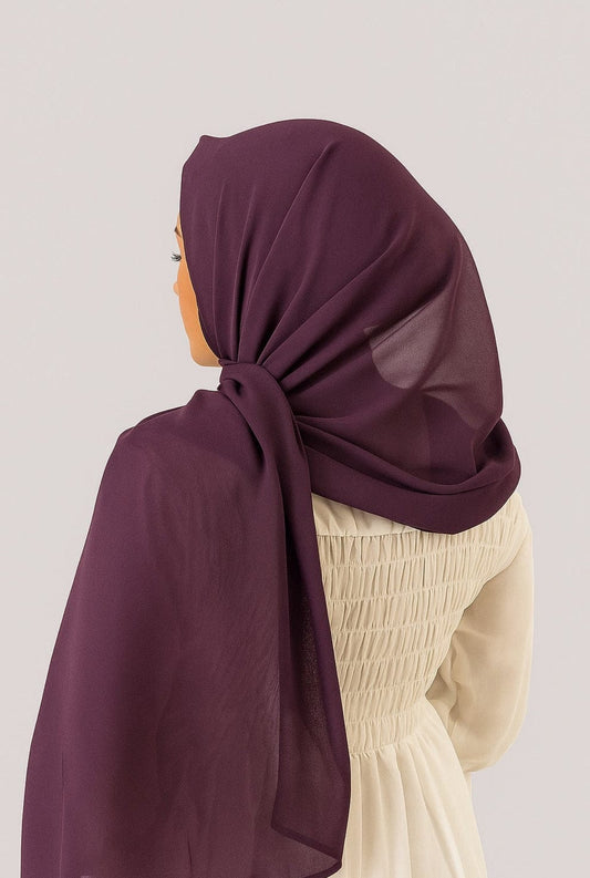 Premium Georgette Chiffon Hijab – Plum