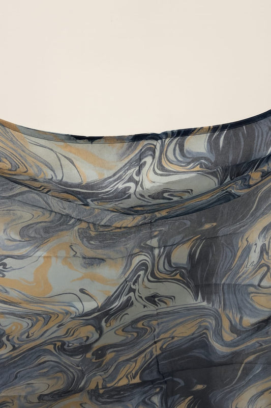 Printed Modal Hijab – Blue Mirage