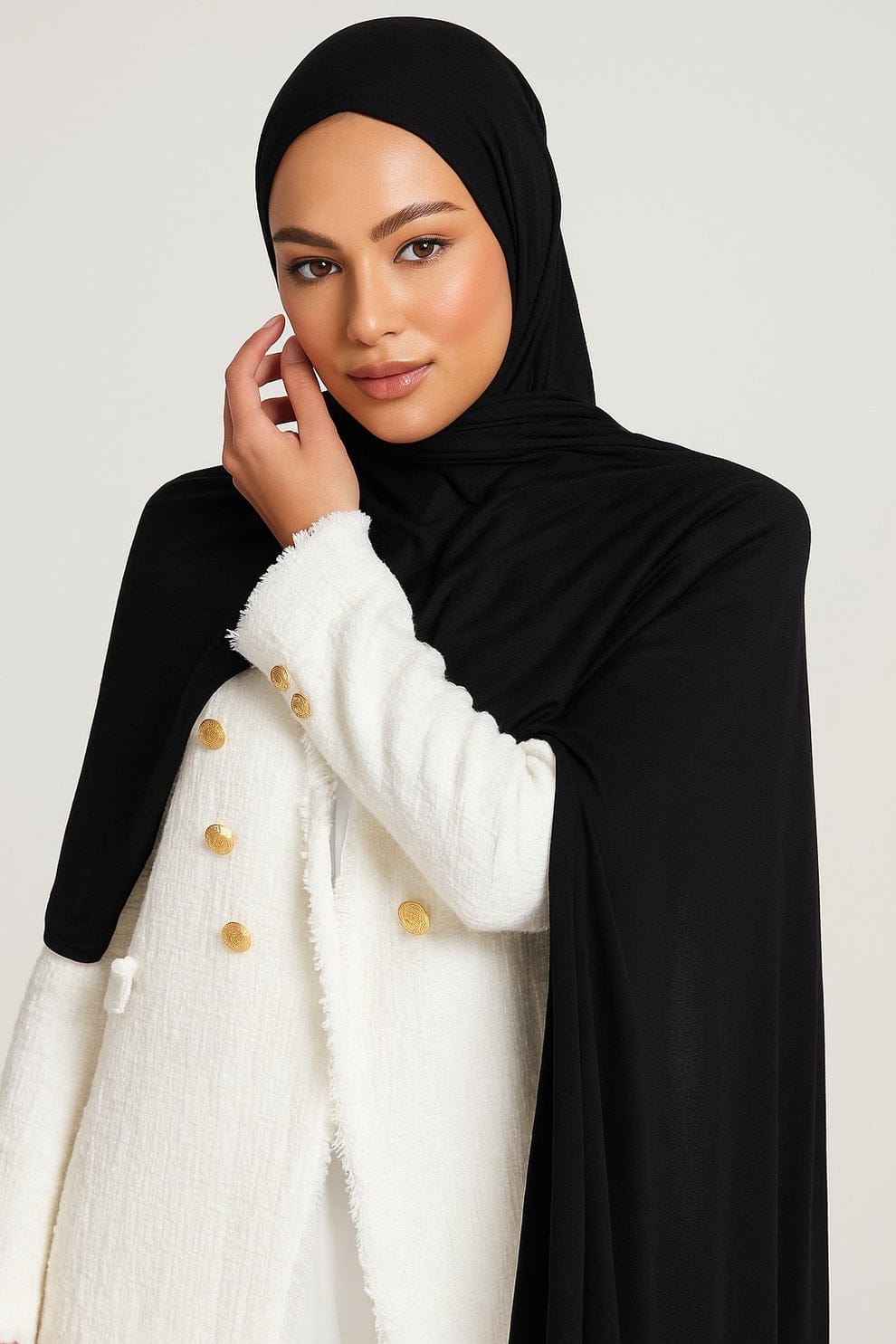 Ribbed Jersey Hijab – Black