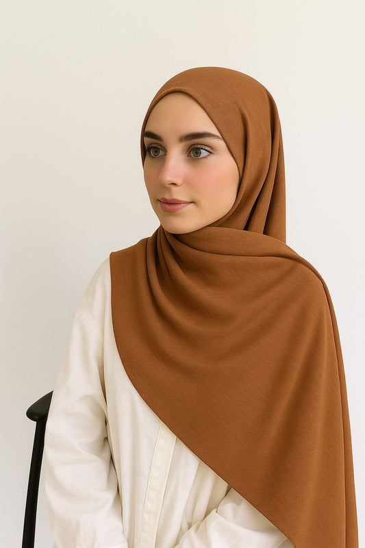 Turkish Lawn Hijab – Caramel Brown