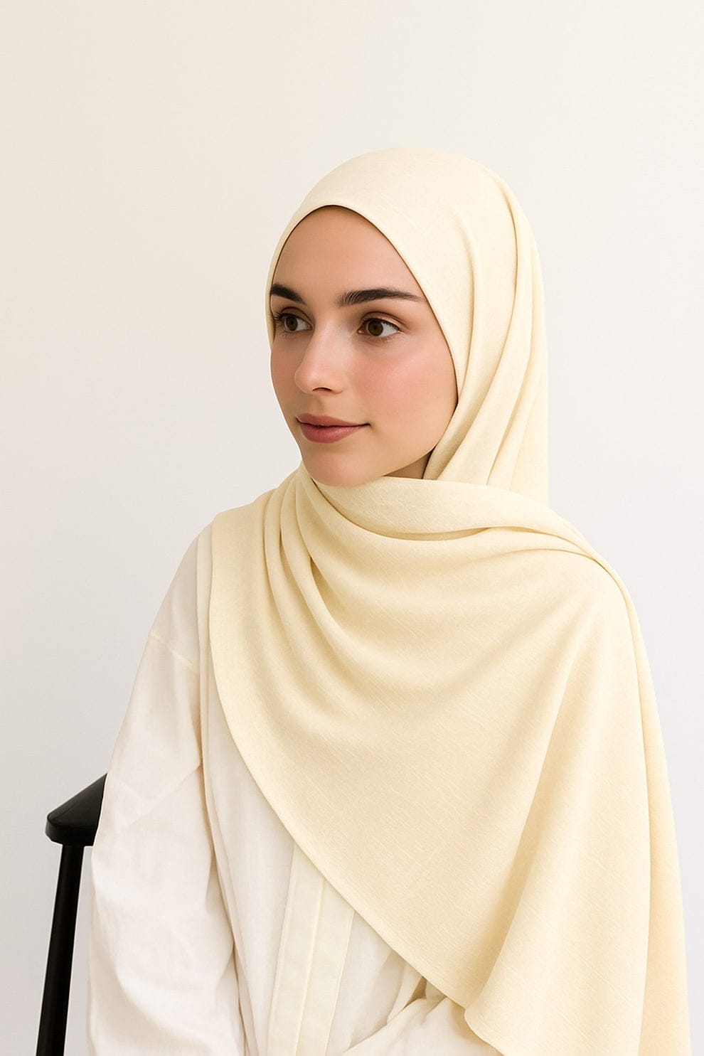 Turkish Lawn Hijab – Cream White