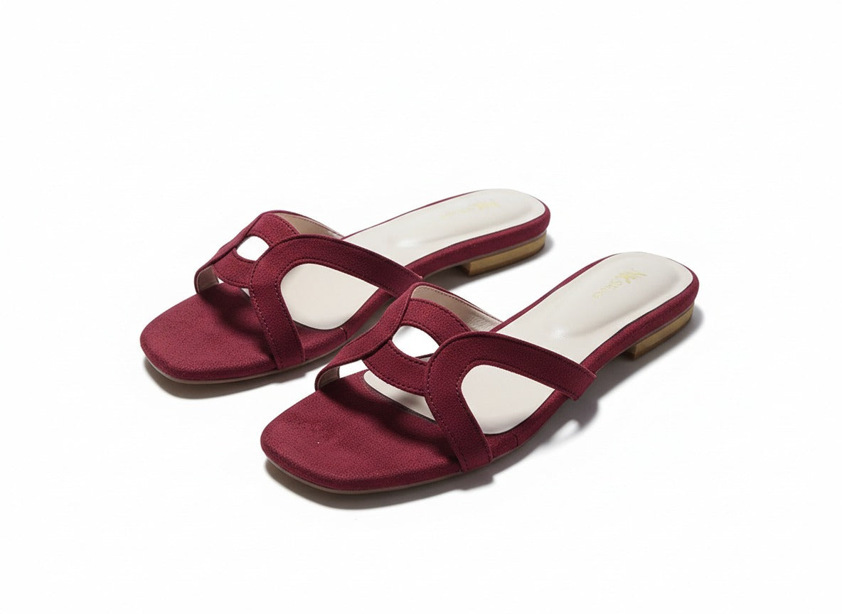 Maroon Ameera Classic Slides