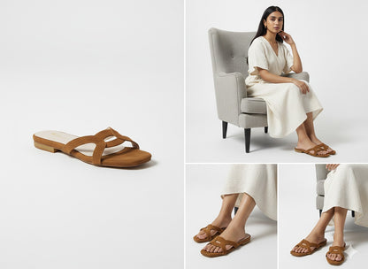 Brown Ameera Classic Slides