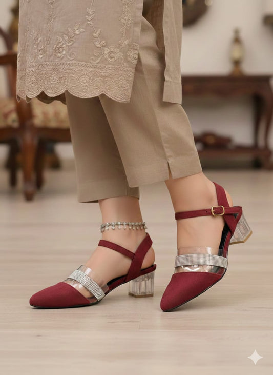 Mahira Glass Heel Sandal