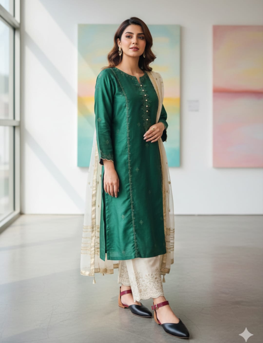 Black Ivory Royale Moon Walks Flats