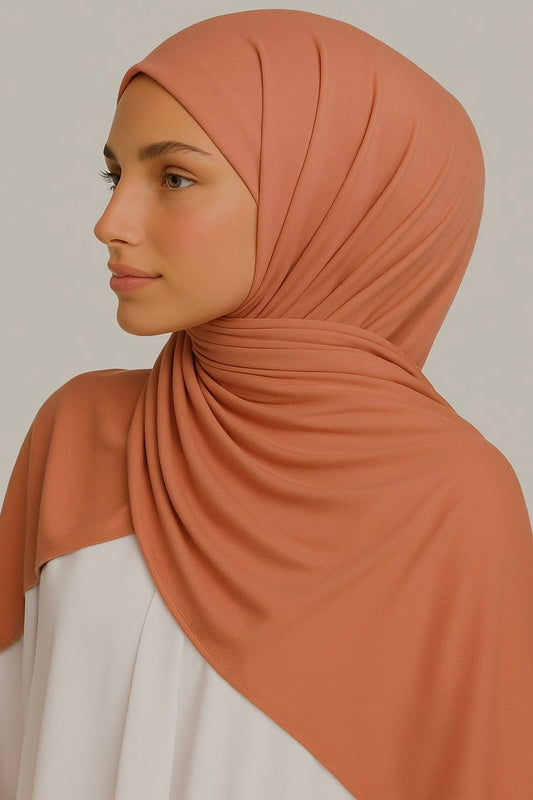 Burnt Peach Jersey Hijab