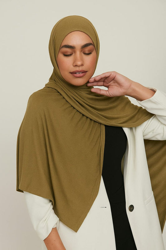 Classic Khaki Jersey Hijab