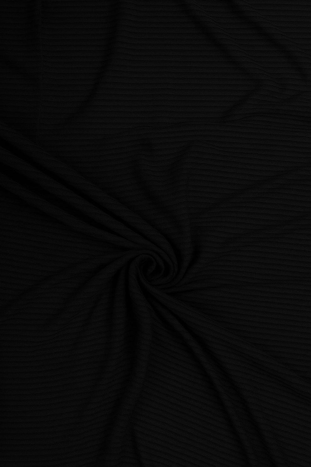 Ribbed Jersey Hijab – Black